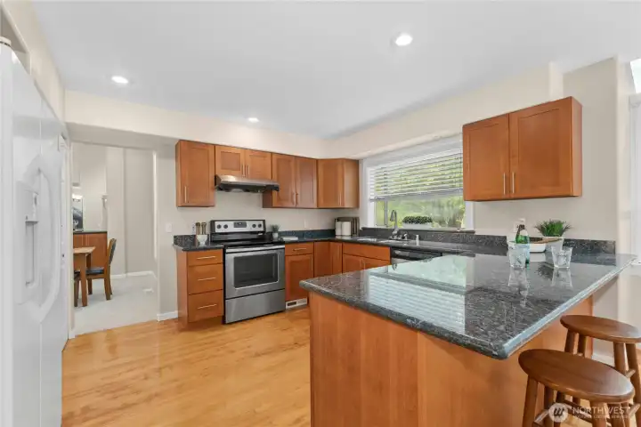 Ample countertops and cabinets + Pantry