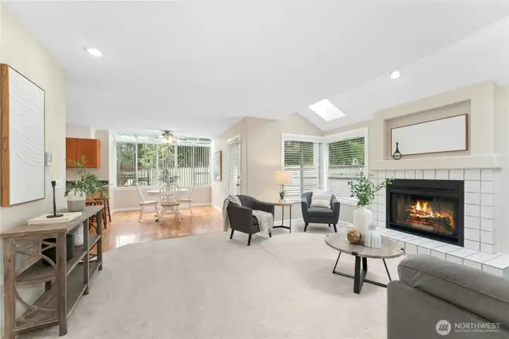 Family room with breakfast nook