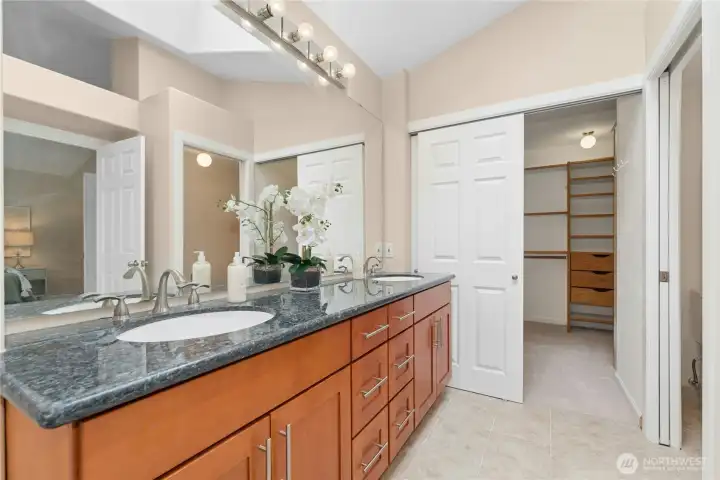Primary bath and walk-in closet