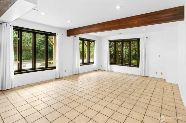 Lower level open floorplan