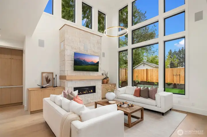 Two story great room