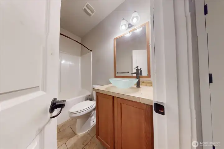 Full bath on the lower level