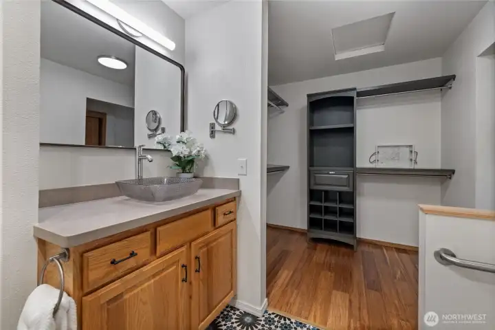Primary Bath & large closet area Primary Bath & large closet area