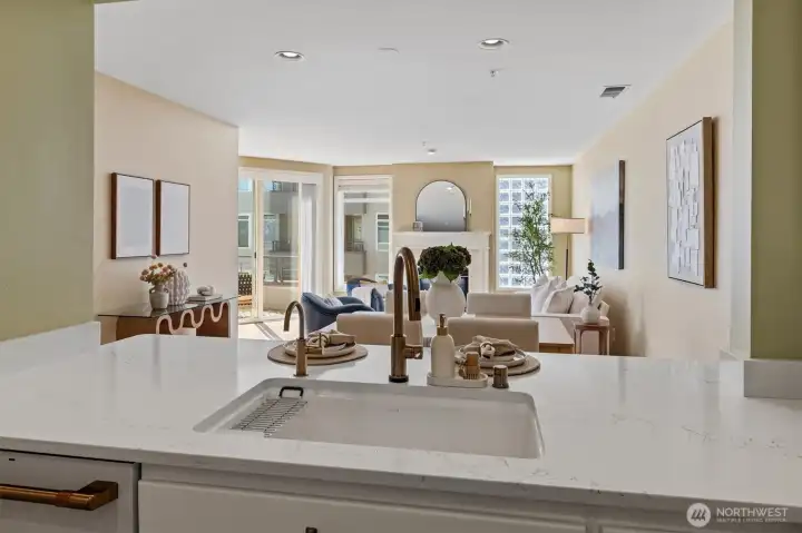 Open to dining area