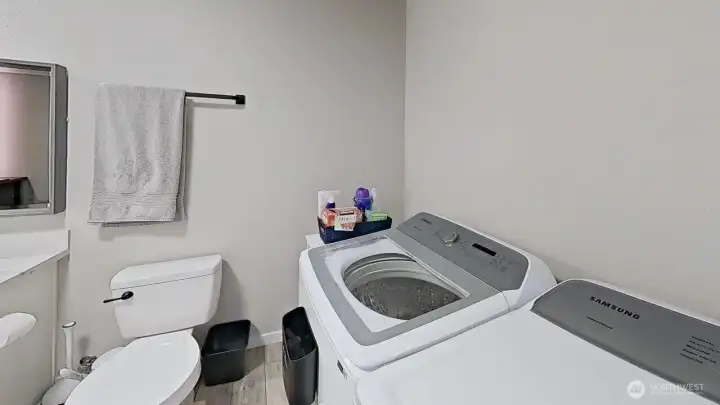 Lower level half bath & laundry