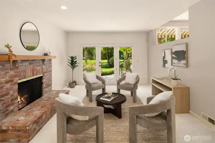 Lower Level Living Space with wood burning fireplace. Lower Level Living Space with wood burning fireplace.