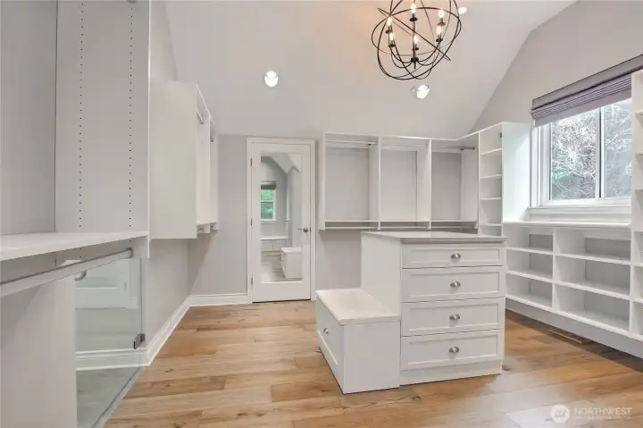 Fancy and functional primary closet Fancy and functional primary closet