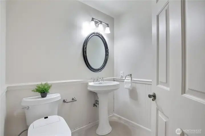 Powder bathroom on main floor Powder bathroom on main floor
