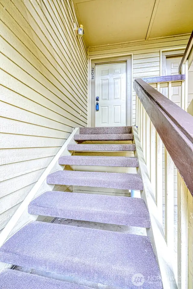 Steps to 2nd floor