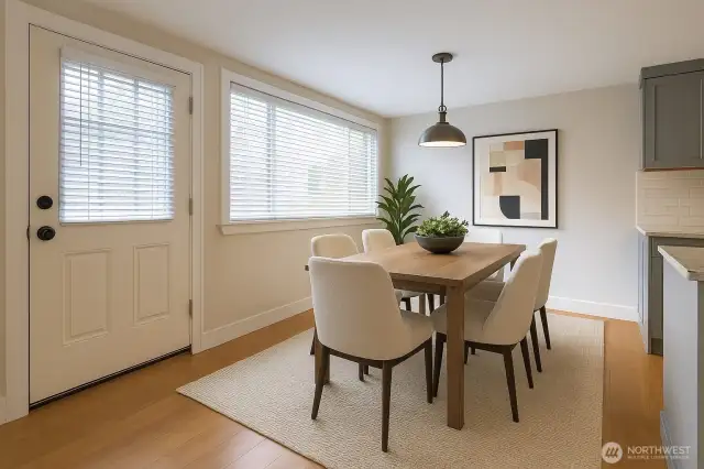 Digitally staged dining area