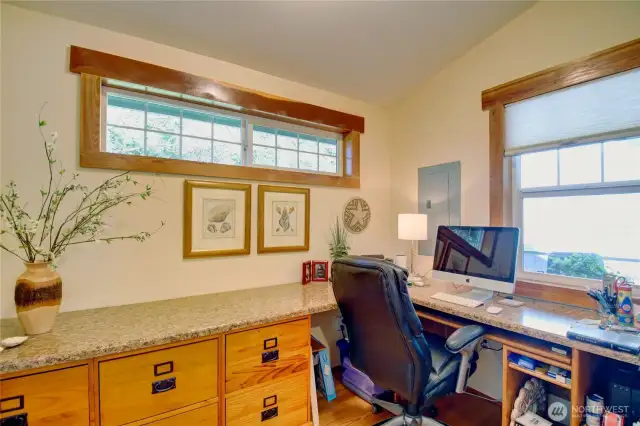Great office space built-in file drawers, wood wrapped windows. A great space to create new ideas or write your next book.