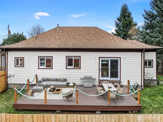 Off the dining area of the main home, is this large deck - ideal for entertaining, or simply relaxing.