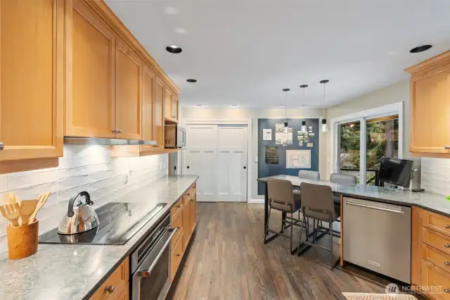 Kitchen featuring a built-in interactive vision board.