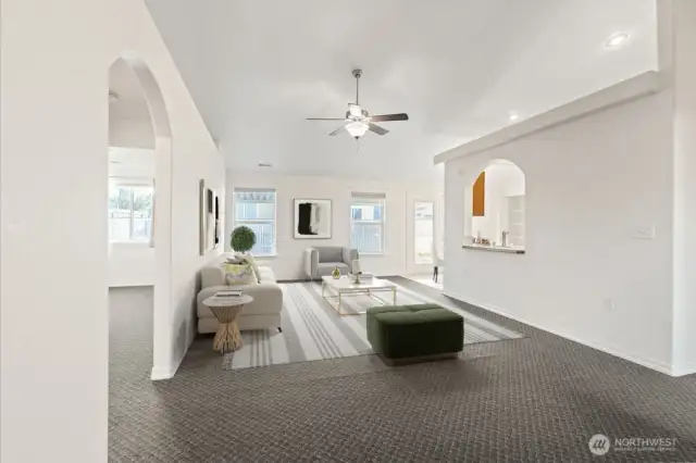 Virtually staged living room
