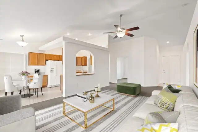 Virtually staged living room