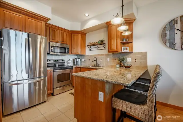 Kitchen with eating area.