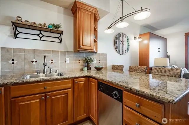 Kitchen with eating area.
