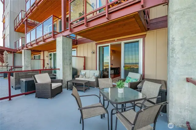 Partially covered patio.