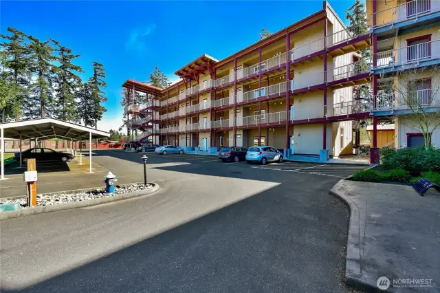 Exterior parking area.