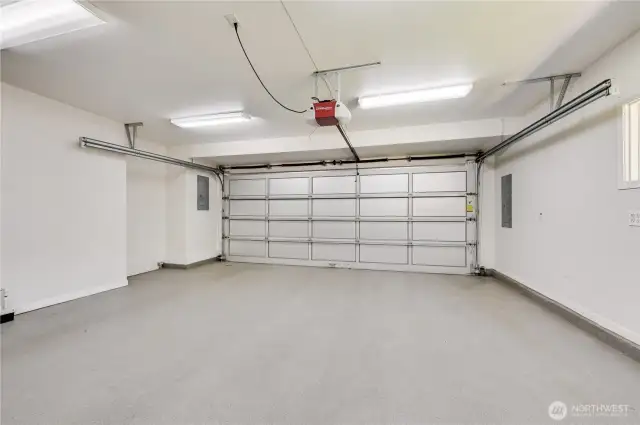 Pristine clean two-car attached garage.