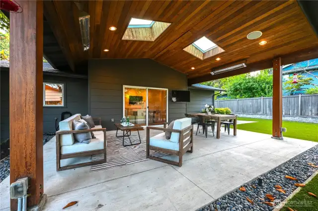 Beautiful outdoor heated patio area.