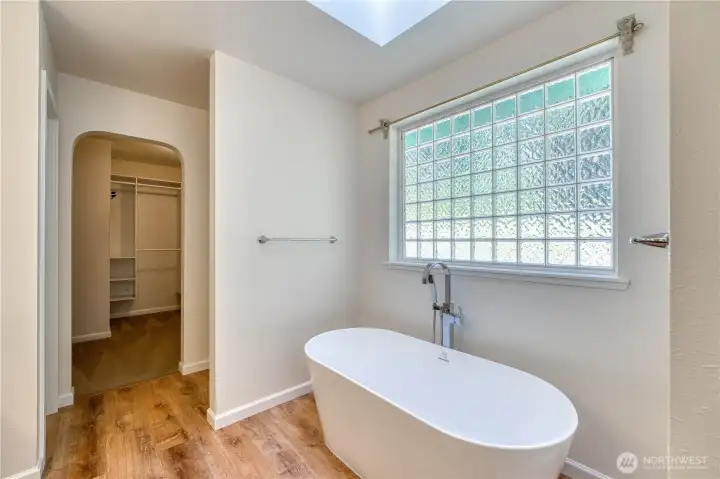 Large soaking tub...