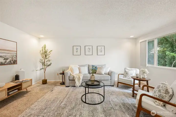 Spacious open living room for entertaining.