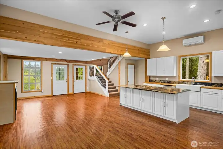 Spacious main floor great room with open flow concept.