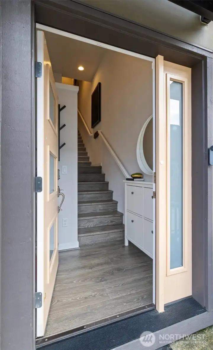 Front door and entryway.