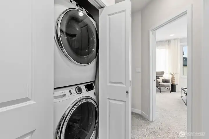 In-unit washer and dryer.