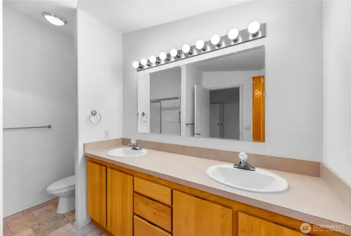 This Bathroom has a walk in shower for easy access.