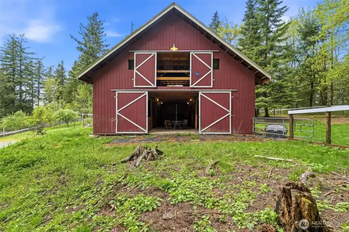 Barn has access to both floors from the north and south sides