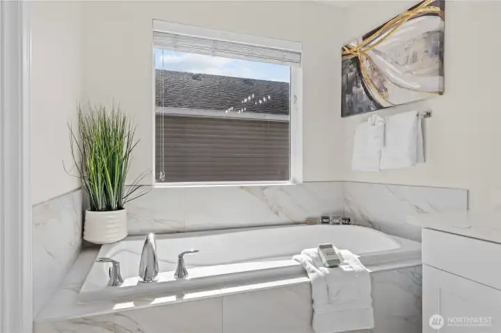 Relax in your spa-like soaker tub.