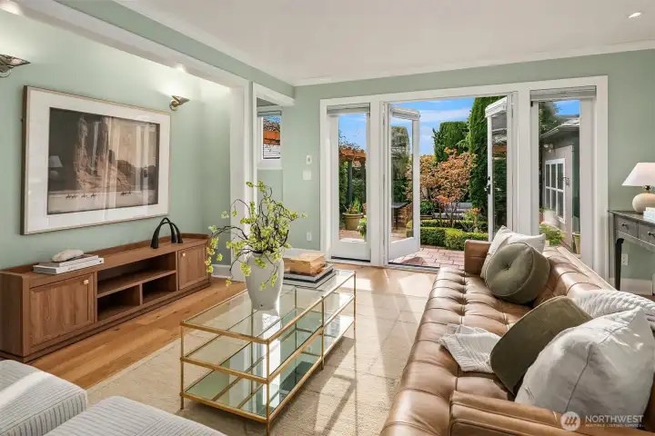 Second Full Living Space in Basement w/ French Doors out to Patio