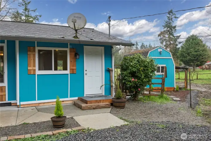 Converted garage with full bathroom, perfect for next-gen living or potential rental income