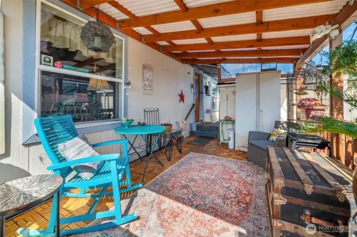 Covered patio area.