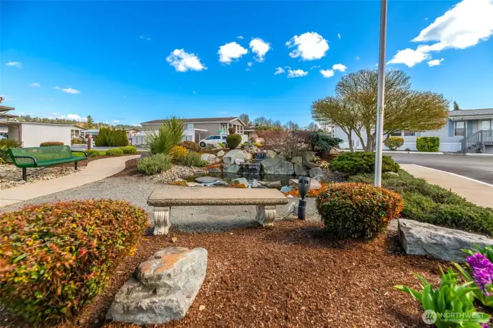 Nice sitting area outside of the Community Center.