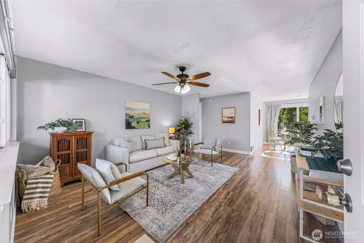 Enter into your comfortable living room.