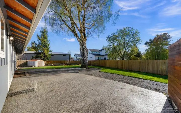 Plenty of space for your outdoor furniture and a firepit