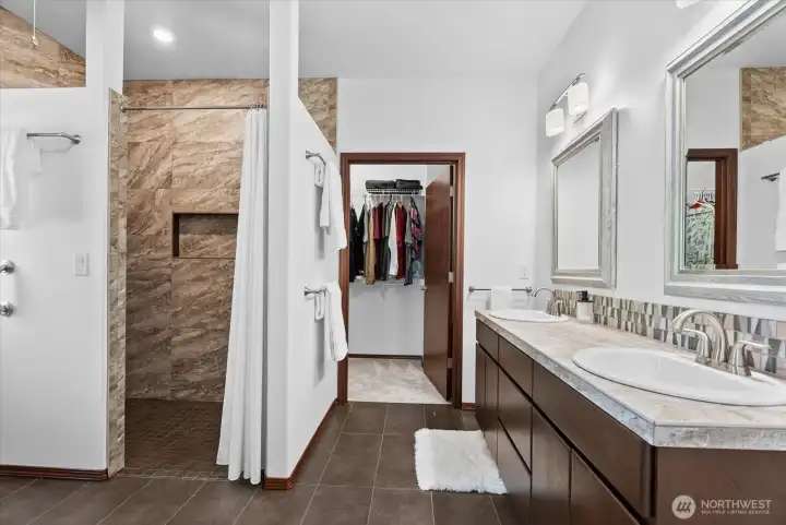 Owners bath with double sinks