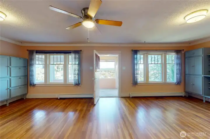 Upon entering the living room from kitchen Upon entering the living room from kitchen