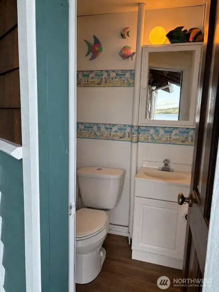 Outdoor bathroom adds convenience after a day on the beach