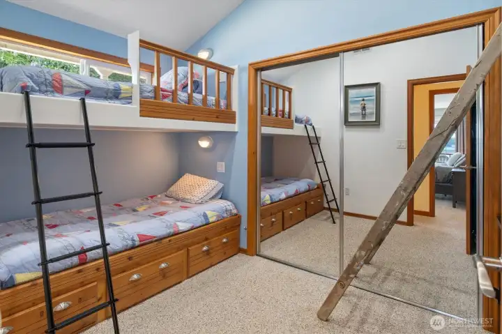 Bedroom 3 with a newly carpeted loft
