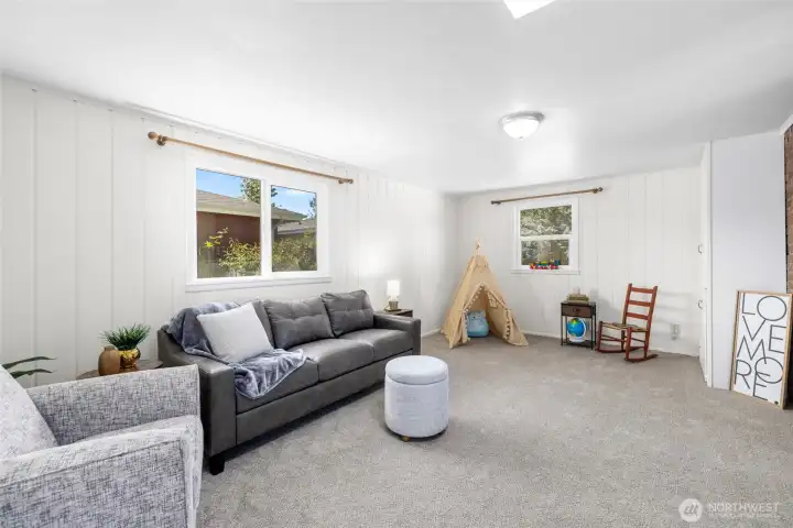 Bonus room/second living area is very spacious and could be divided into two rooms.
