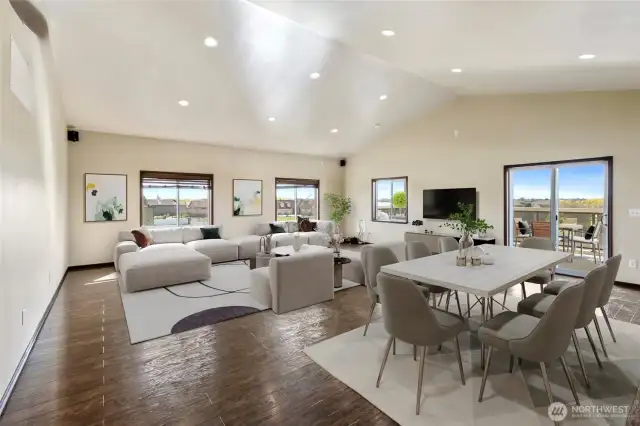 Virtually staged living area in ADU