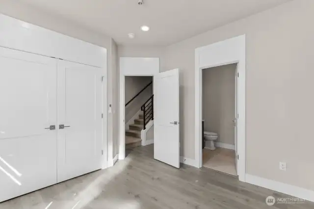 A large walk in closet completes the lower 3rd bedroom and its own private 3/4 bath!