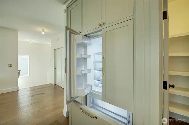 Custom panel refrigerator with pull-out freezer from Fisher & Paykel