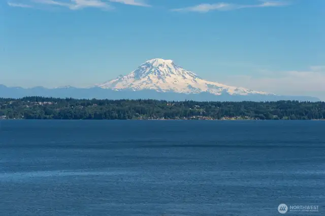 Views of Mount Rainier from the beach