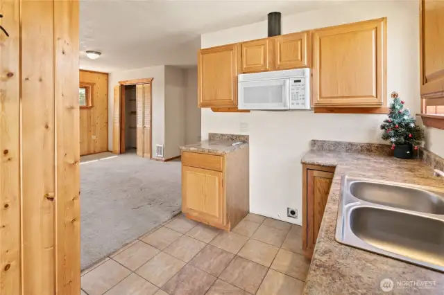 Bonus room with sink and microwave