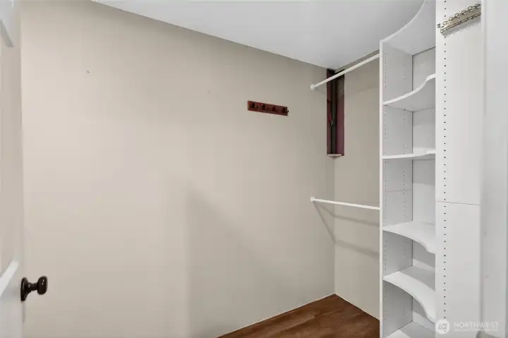 Lower walk in closet